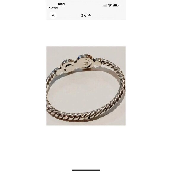 Brighton Halo Amber Topaz Hinged Bangle Bracelet 7" Dust Bag - Picture 3 of 4